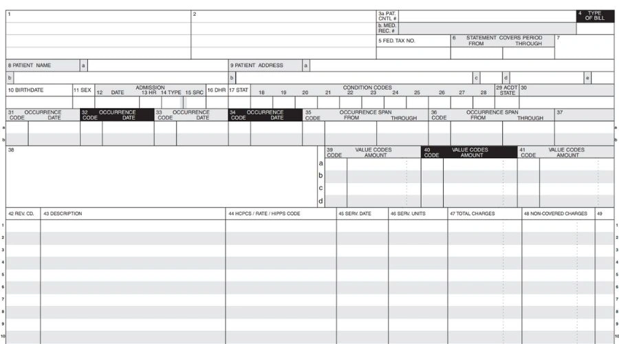 The UB-04 Form and Revenue Code Fields